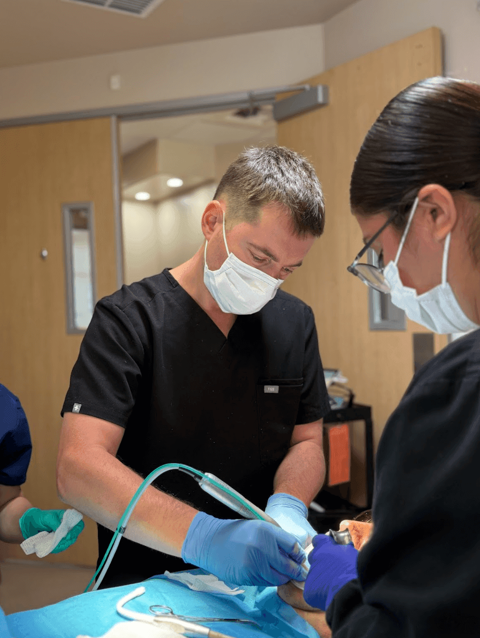 Dr. Antipov at work performing advanced dental implant surgery