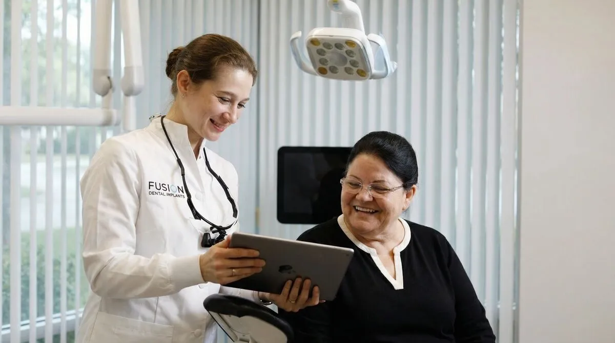 Patient consultation at Fusion Dental Implants office in Roseville CA