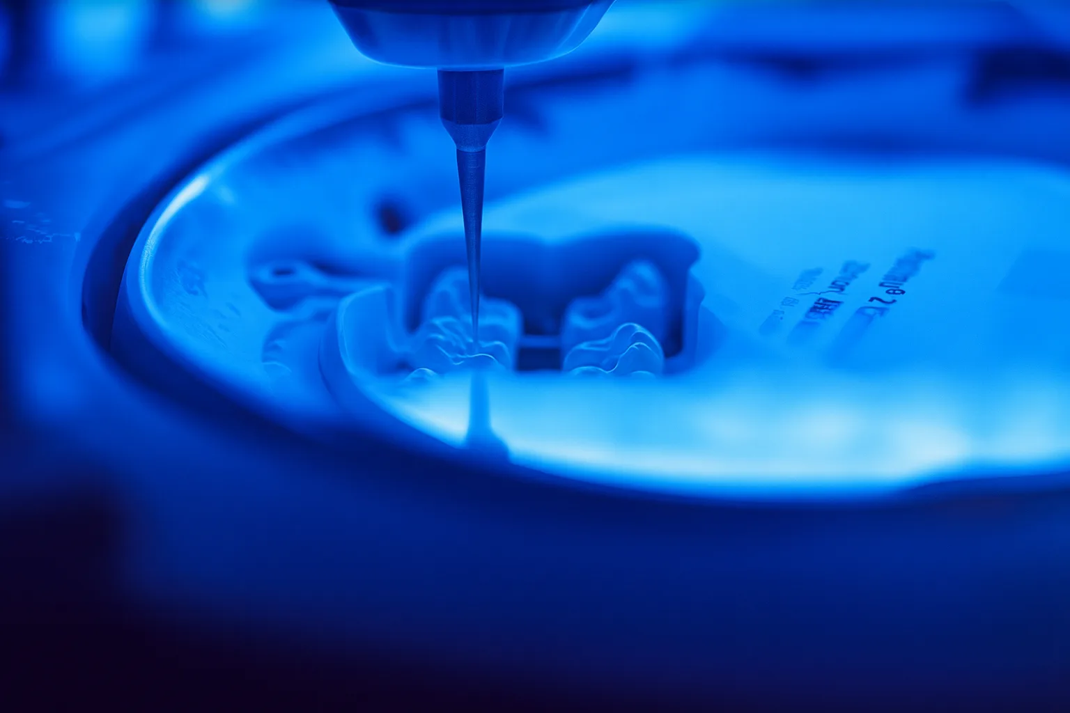 In-house dental laboratory milling a custom restoration